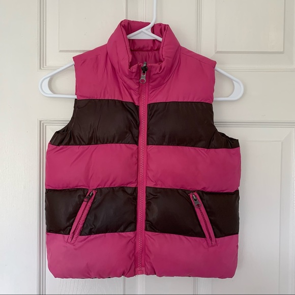 Lot of 3 Girl’s 4 Puffer Vests Children’s Place & Lands’ End Pinks / Brown EXC - Picture 3 of 15